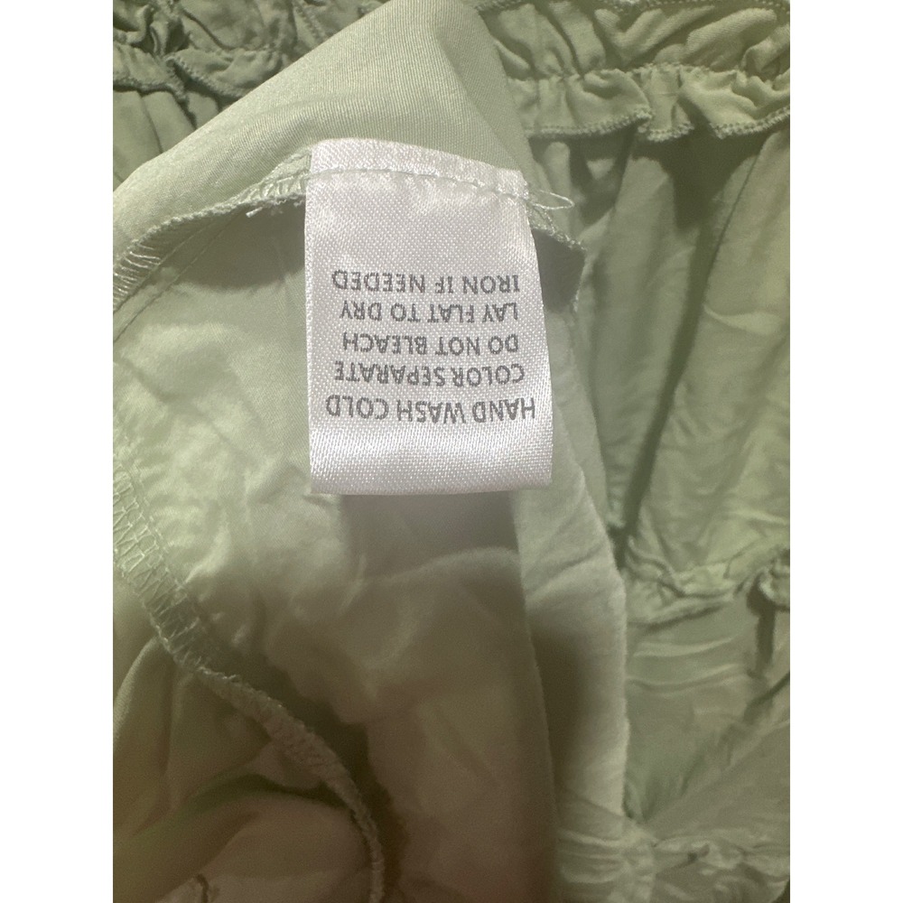 Bibi Ruffle Woven Dress Sage Green SZ M - Picture 6 of 6